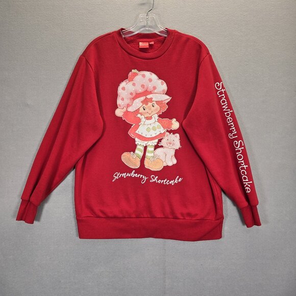 Strawberry Shortcake Sweaters - Strawberry Shortcake Sweater Sweatshirt Size XS  Red Long Sleeve Oversized